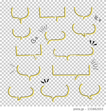 シンプルな吹き出し素材イラストセット 131662833