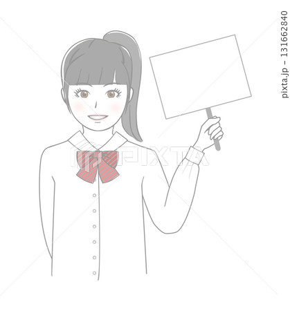 ボードを持っている女子生徒 131662840