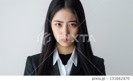 怒っているオフィスワーカー、若い日本人女性 131662870