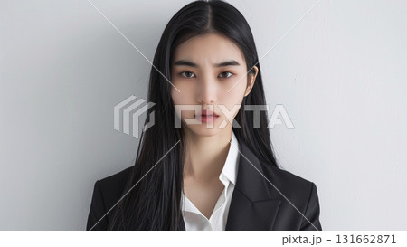 怒っているオフィスワーカー、若い日本人女性 怒っているオフィスワーカー、若い日本人女性 131662871