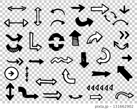 Simple hand drawn arrow icon set Simple hand drawn arrow icon set 131662902