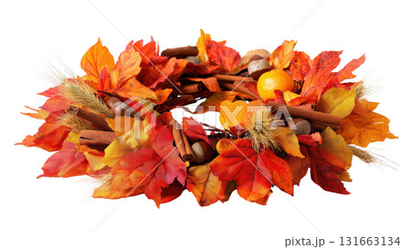 Festive decor of colorful leaves and spices, created AI, PNG Festive decor of colorful leaves and spices, created AI, PNG 131663134