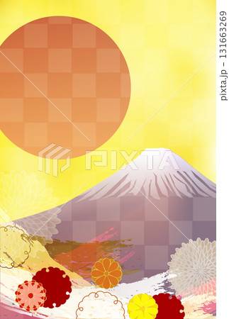 富士山 日の出 年賀状 背景 富士山 日の出 年賀状 背景 131663269