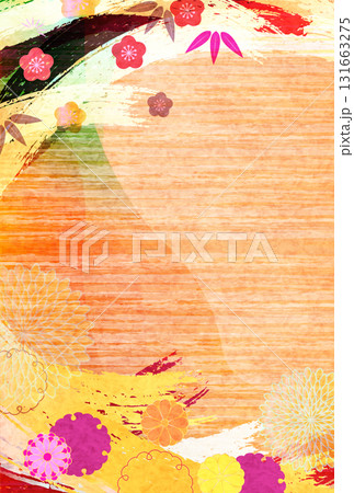 菊 和柄 年賀状 背景 菊 和柄 年賀状 背景 131663275