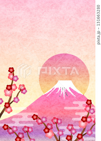 富士山　日の出　年賀状　背景 131663280
