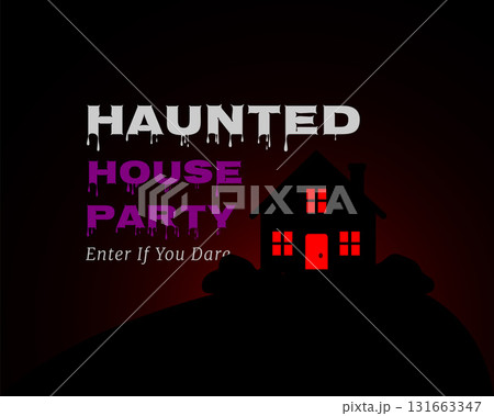 haunted house halloween party with spooky design 131663347