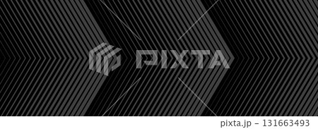 Black line arrow background. Linear triangle repeated pattern. Thin to thick gradation stripe backdrop for poster, cover, banner. Striped halftone gradient wallpaper. Vector masculine sporty design 131663493