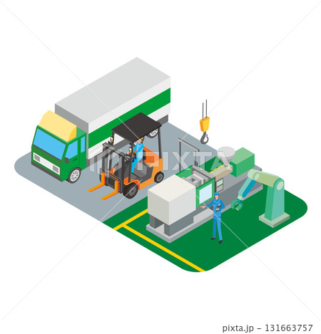 工場と出荷ヤード 131663757