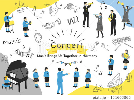 音楽を奏でる子供たち 131663866