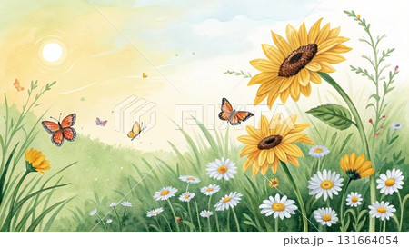 A winter watercolor frame with pinecones background 131664054