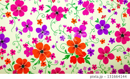 Cute summer flowers on isolated background 131664144