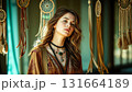 Portrait of a beautiful woman in boho style 131664189