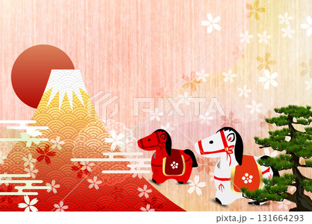 午 年賀状 干支 背景 午 年賀状 干支 背景 131664293