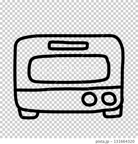 手描き線画のシンプルで可愛いトースターのイラスト 131664320