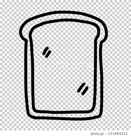 簡單可愛的手繪吐司線描 131664322