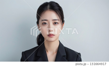 悲しいまたは真剣な表情のオフィスワーカー、中年日本人女性 131664917