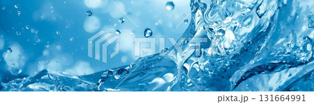 青く美しい水のバナー素材 131664991