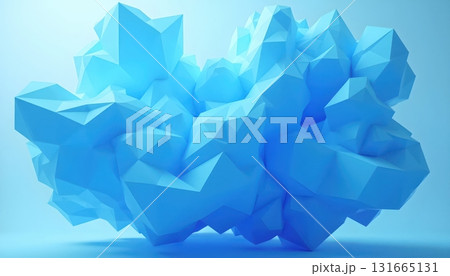 Radiant abstract floating structure of futuristic triangular fragments Radiant abstract floating structure of futuristic triangular fragments 131665131