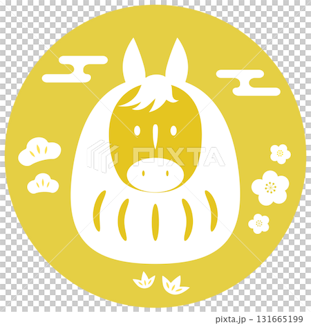 Horse Daruma New Year's card illustration 131665199