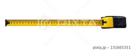 Yellow Measure Tape Instrument on White Background. File with Clipping Path. 131665351