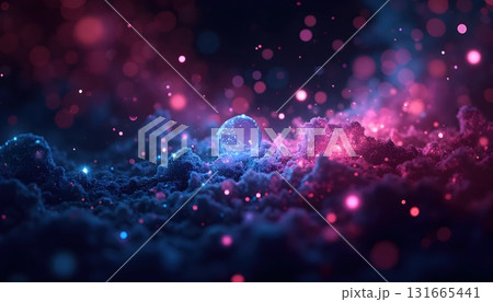 Neon shards forming surreal constellations across endless galaxies 131665441