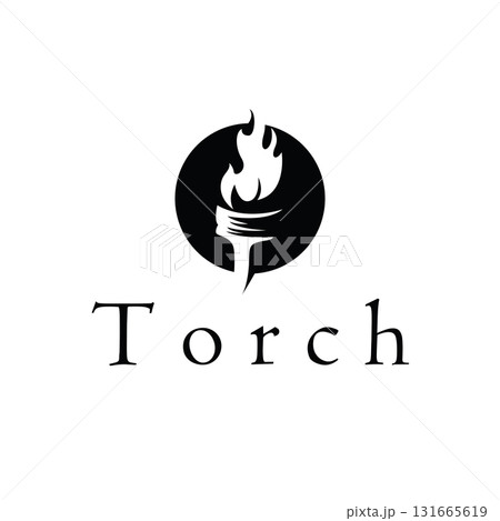 Torch logo, simple modern design, fire furnace, concept, symbol, illustration, poster template or product brand 131665619