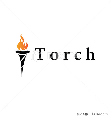 Torch logo, simple modern design, fire furnace, concept, symbol, illustration, poster template or product brand 131665629