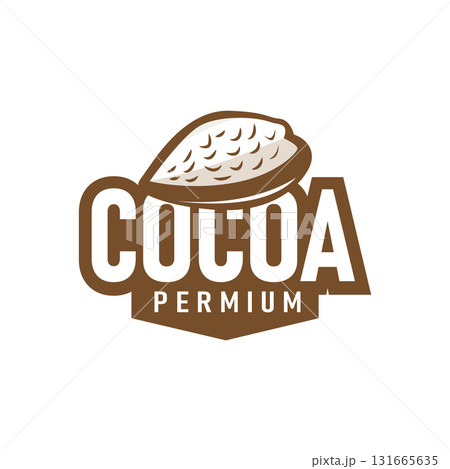 simple concept of cocoa bean logo, old vintage design and symbol of plantation plant and beverage template, illustration of brand product symbol and poster template simple concept of cocoa bean logo, old vintage design and symbol of plantation plant and beverage template, illustration of brand product symbol and poster template 131665635