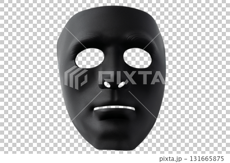 Black spooky mask on transparent background (png) 131665875