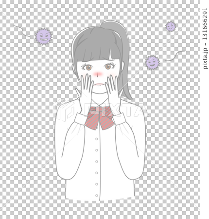 Female students troubled by viruses Female students troubled by viruses 131666291