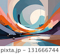 芸術的なカラフルな抽象画　アート　テクスチャ　背景 131666744