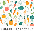 野菜のカラフルなイラストパターン 131666747