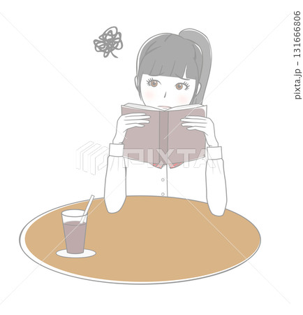 本を読む女子生徒 悩む 本を読む女子生徒 悩む 131666806