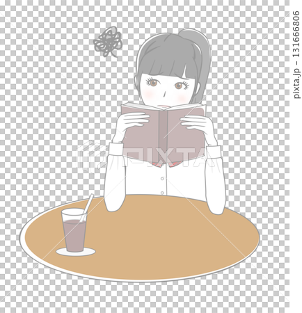 本を読む女子生徒 悩む 本を読む女子生徒 悩む 131666806