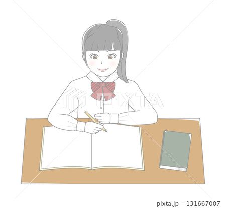 勉強する女子生徒 131667007