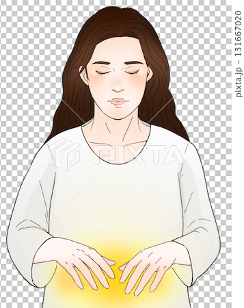 ヒーリングする女性をイメージしたイラスト ヒーリングする女性をイメージしたイラスト 131667020