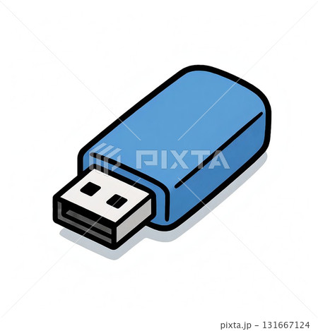 かわいいUSBメモリの手描きアイコンイラスト 131667124