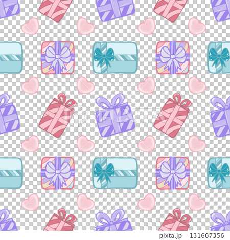 Seamless pattern flat Party collection set. Cute pastel colors. 131667356