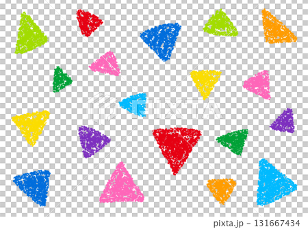 Crayon material: Hand-drawn random triangle background 131667434