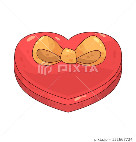 illustration of Heart shaped Gift Box 131667724