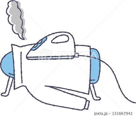アイロンで衣類を焦がすイラスト 131667942