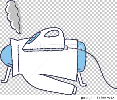 アイロンで衣類を焦がすイラスト 131667942