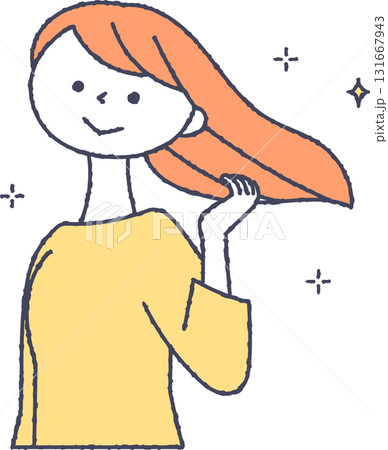 髪が綺麗な女性 131667943