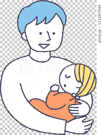 抱著嬰兒的男人 131667944