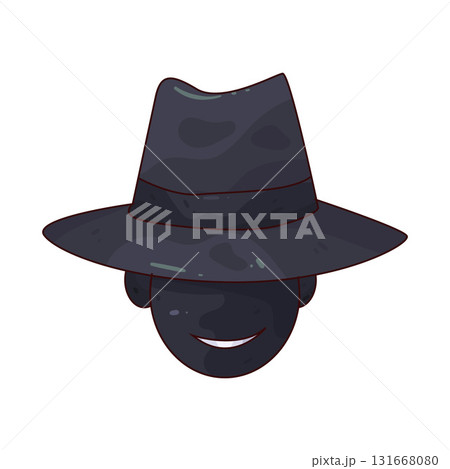 illustration of Black Hat Symbol 131668080
