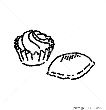 スイートポテトのモノクロ線画イラスト 131668580
