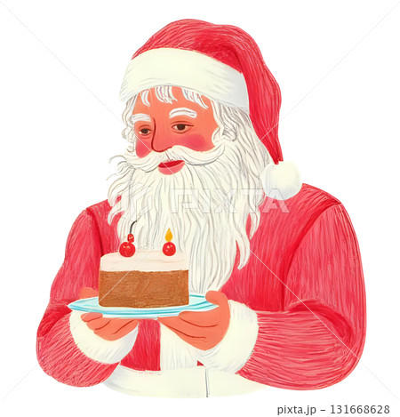 ケーキを食べているサンタクロース 131668628