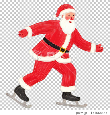 聖誕老公公正在滑冰 131668633