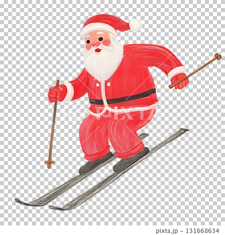 聖誕老人正在滑雪 131668634