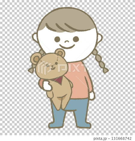 Child holding a stuffed animal Child holding a stuffed animal 131668742